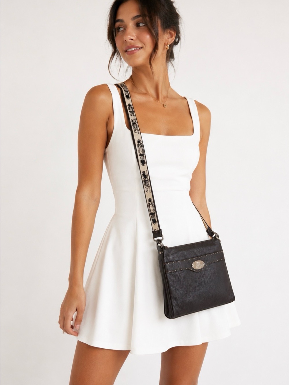 FENDI Selleria  Leather Messenger Bag